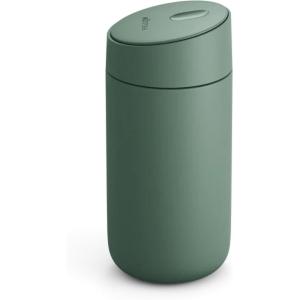 Fellow 12 oz Carter Slide Travel Mug – One-Handed Slide Lid, Vacuum Insulated Stainless Steel Tumbler with Ceramic Interior for Hot and Cold Drinks, Leak-Proof and Dishwasher Safe, Desert Rose(Smoke Green)