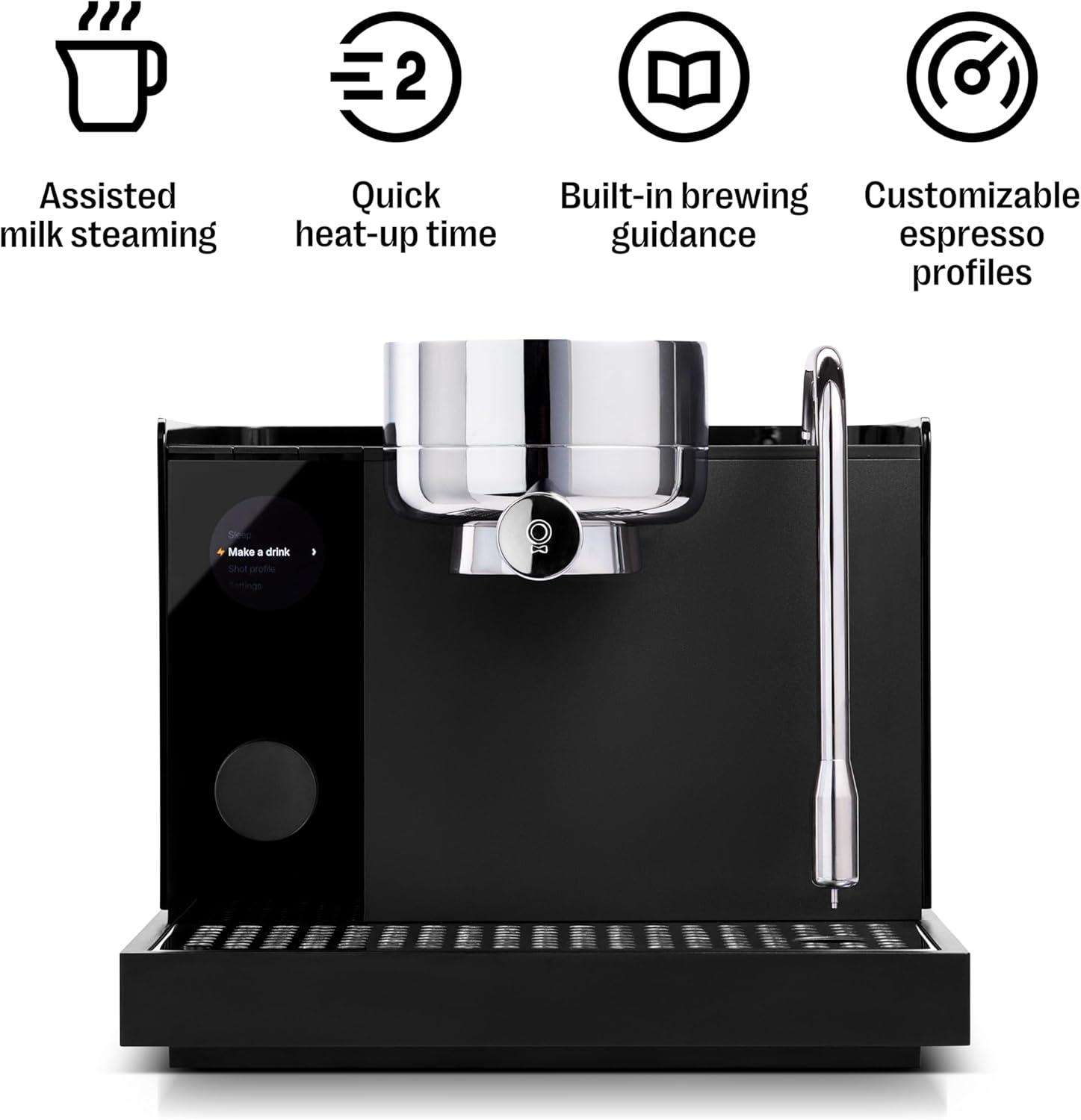 image:imageFellow Espresso Series 1 Home Espresso Machine 2 Minute Heat Up Precise Temperature Control Pressure Profiling BuiltIn Guidance Assisted Milk Steaming Matte Black