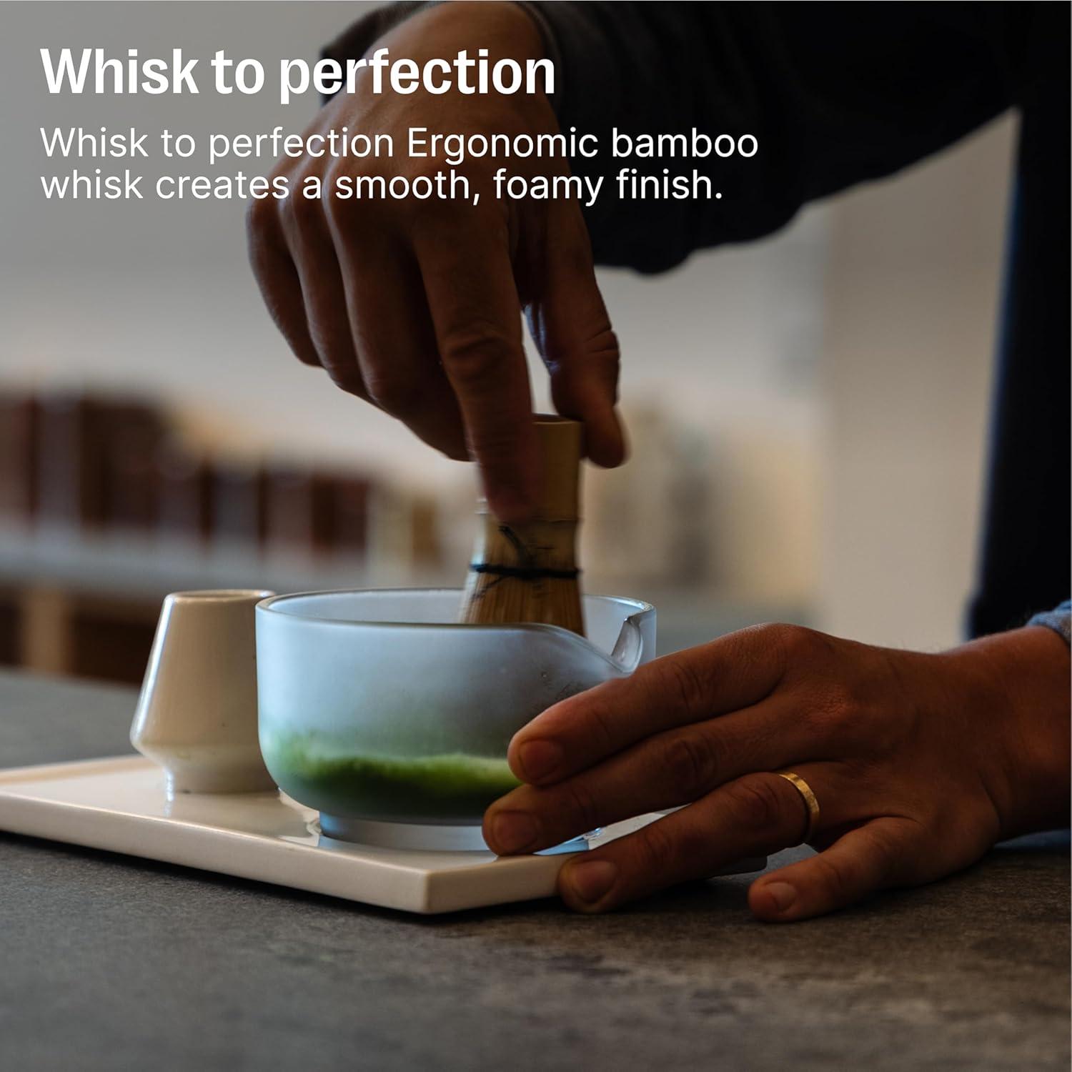 image:imageFellow Matcha Set Complete Matcha Tea Kit with Ceramic Bowl Bamboo Whisk amp Stand Stainless Steel Spoon Sifter amp Tea Tray Desert Rose SetHazy Blue