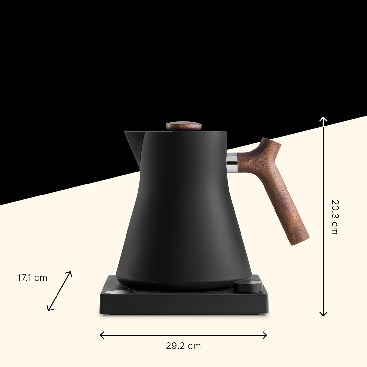 imageFELLOW Corvo ECG Electric kettle 0 9 L Black 1200 WMatt Black With Maple Handle