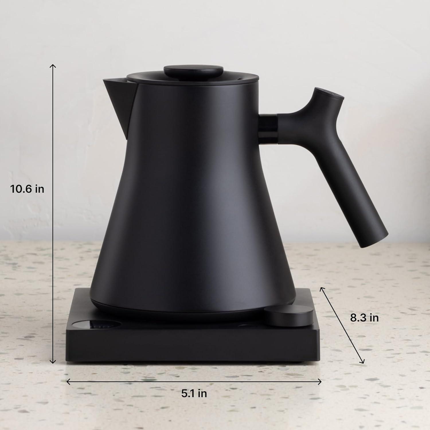 imageFELLOW Corvo ECG Electric kettle 0 9 L Black 1200 WMatte Black With Walnut Handle