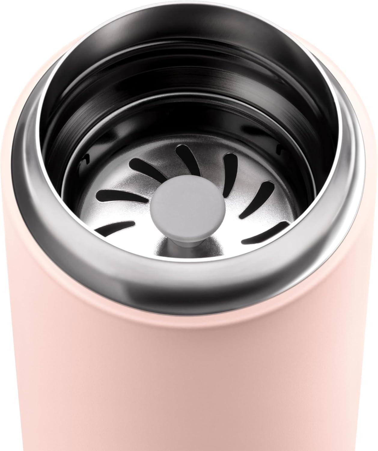 imageFellow Carter Move Travel Mug 16 oz Stainless Steel Insulated Coffee and Tea Tumbler with Ceramic Interior and Splash Guard Matte Grey 16 ozHot Pink