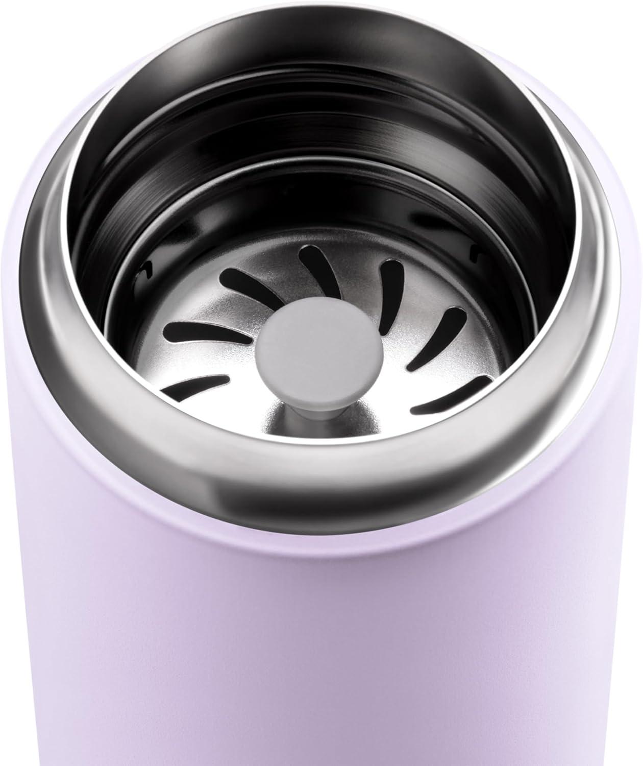 imageFellow Carter Move Travel Mug 16 oz Stainless Steel Insulated Coffee and Tea Tumbler with Ceramic Interior and Splash Guard Matte Grey 16 ozLavender Purple