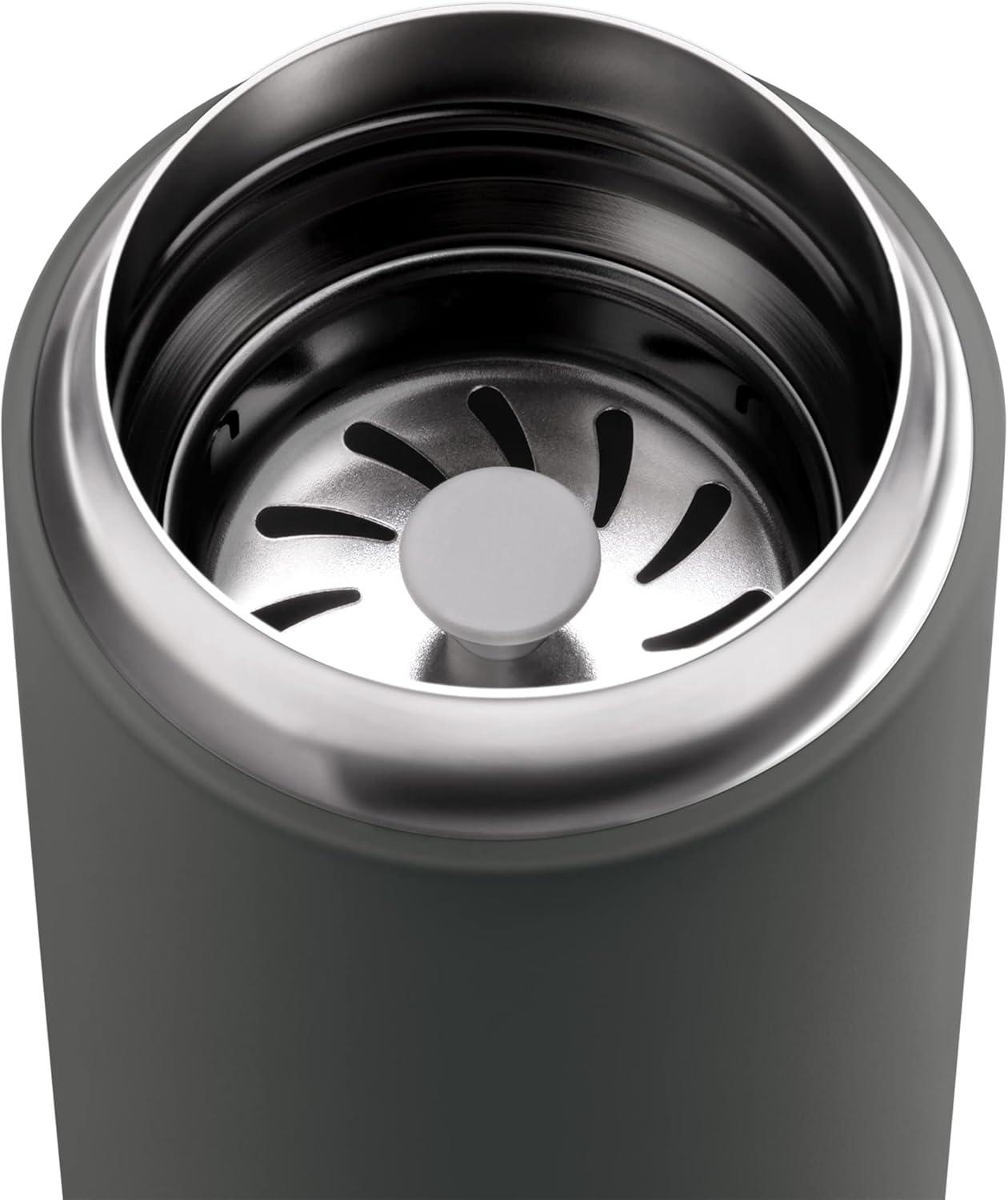 imageFellow Carter Move Travel Mug 16 oz Stainless Steel Insulated Coffee and Tea Tumbler with Ceramic Interior and Splash Guard Matte Grey 16 ozSlate Grey