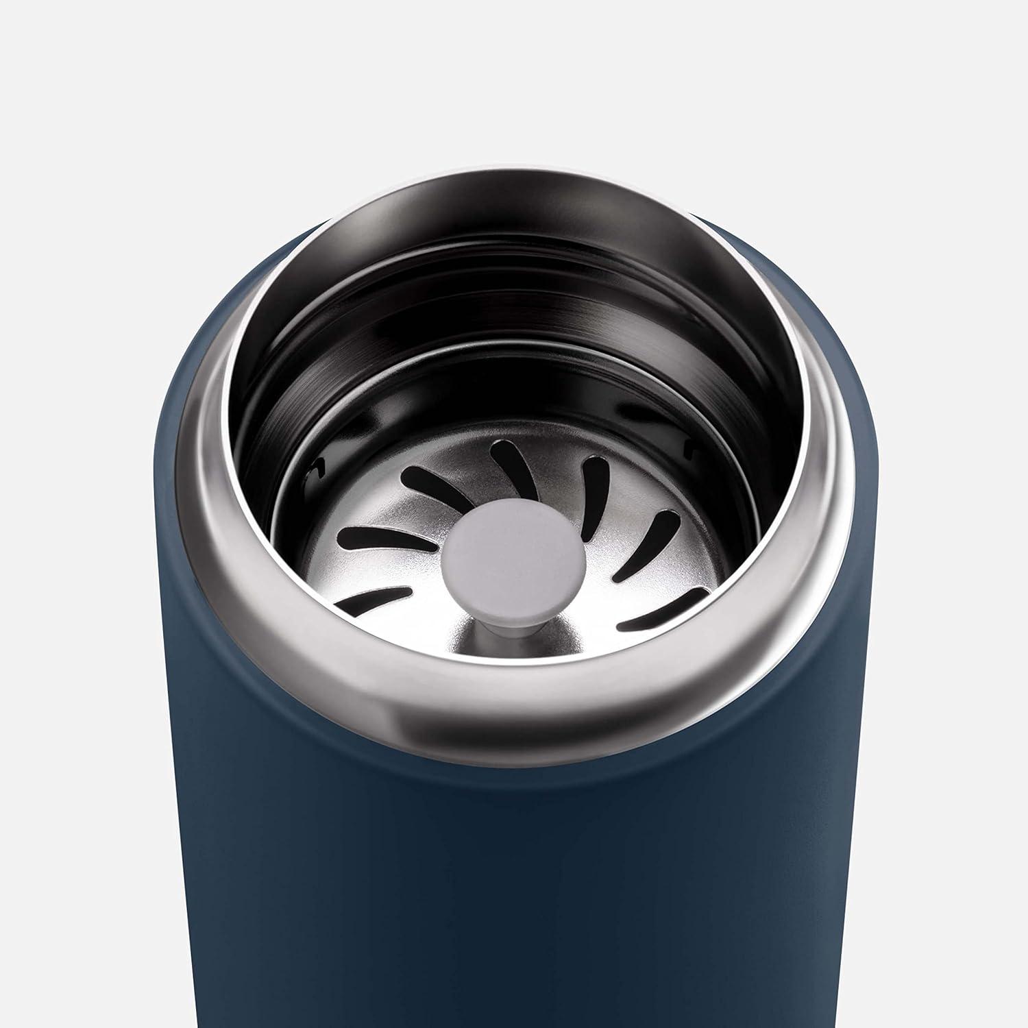 imageFellow Carter Move Travel Mug 16 oz Stainless Steel Insulated Coffee and Tea Tumbler with Ceramic Interior and Splash Guard Matte Grey 16 ozStone Blue