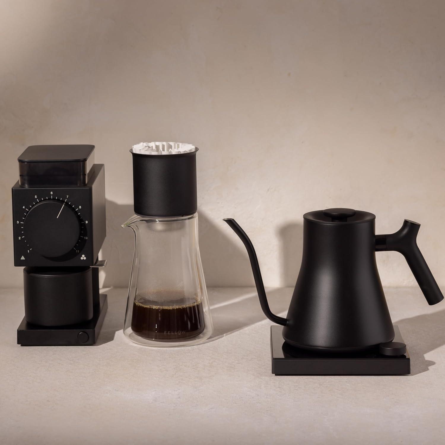 imageFellow Gen 2 Ode Brew Grinder Coffee Bean Grinder with 31 Settings for Drip French Press ampamp Cold Brew Low Profile Electric Grinder Matte WhiteNoir Mat