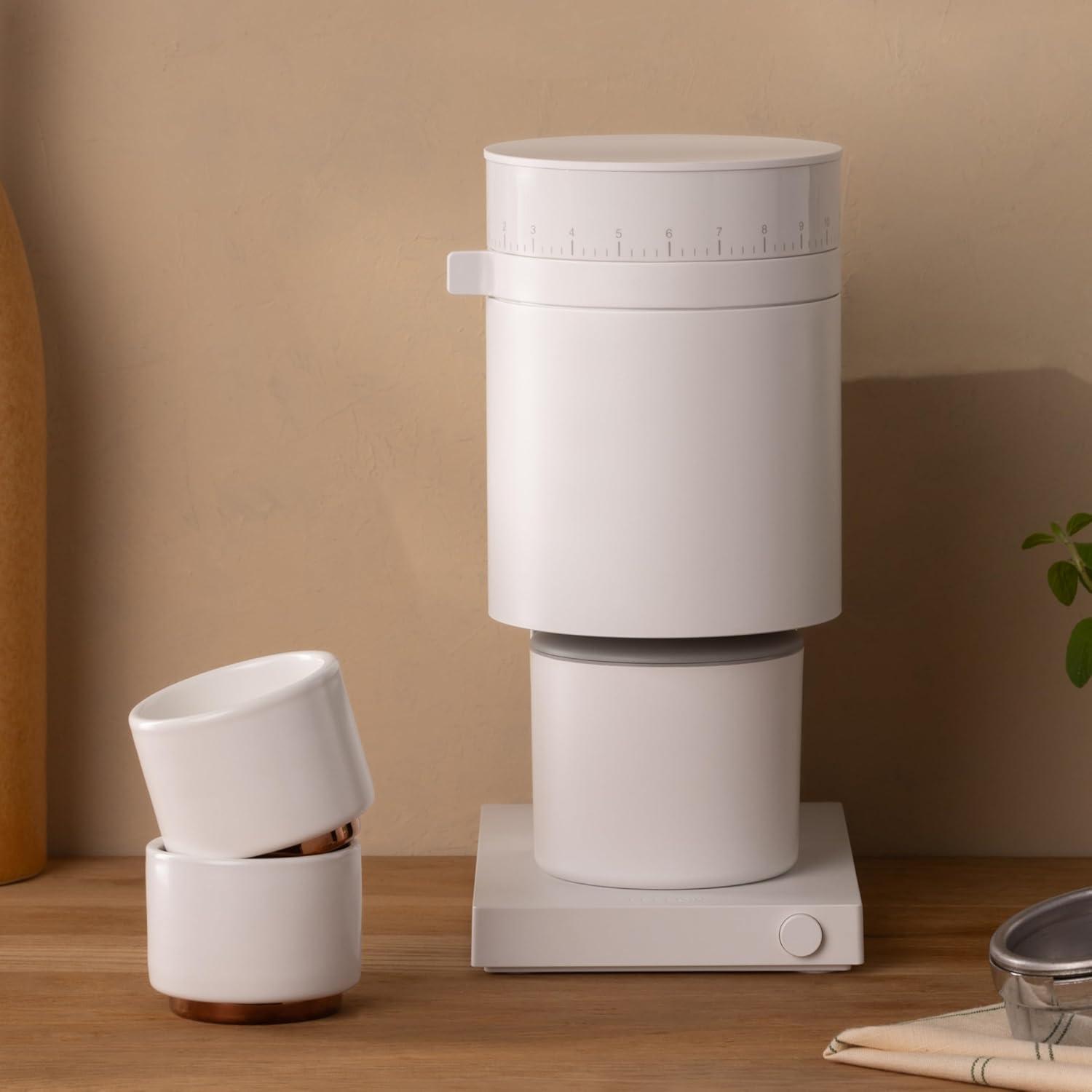 imageFellow Opus Conical Burr Coffee Grinder Electric AllPurpose Espresso Grinder with 41 Settings for Drip French Press and Cold Brew Matte BlackMatte White