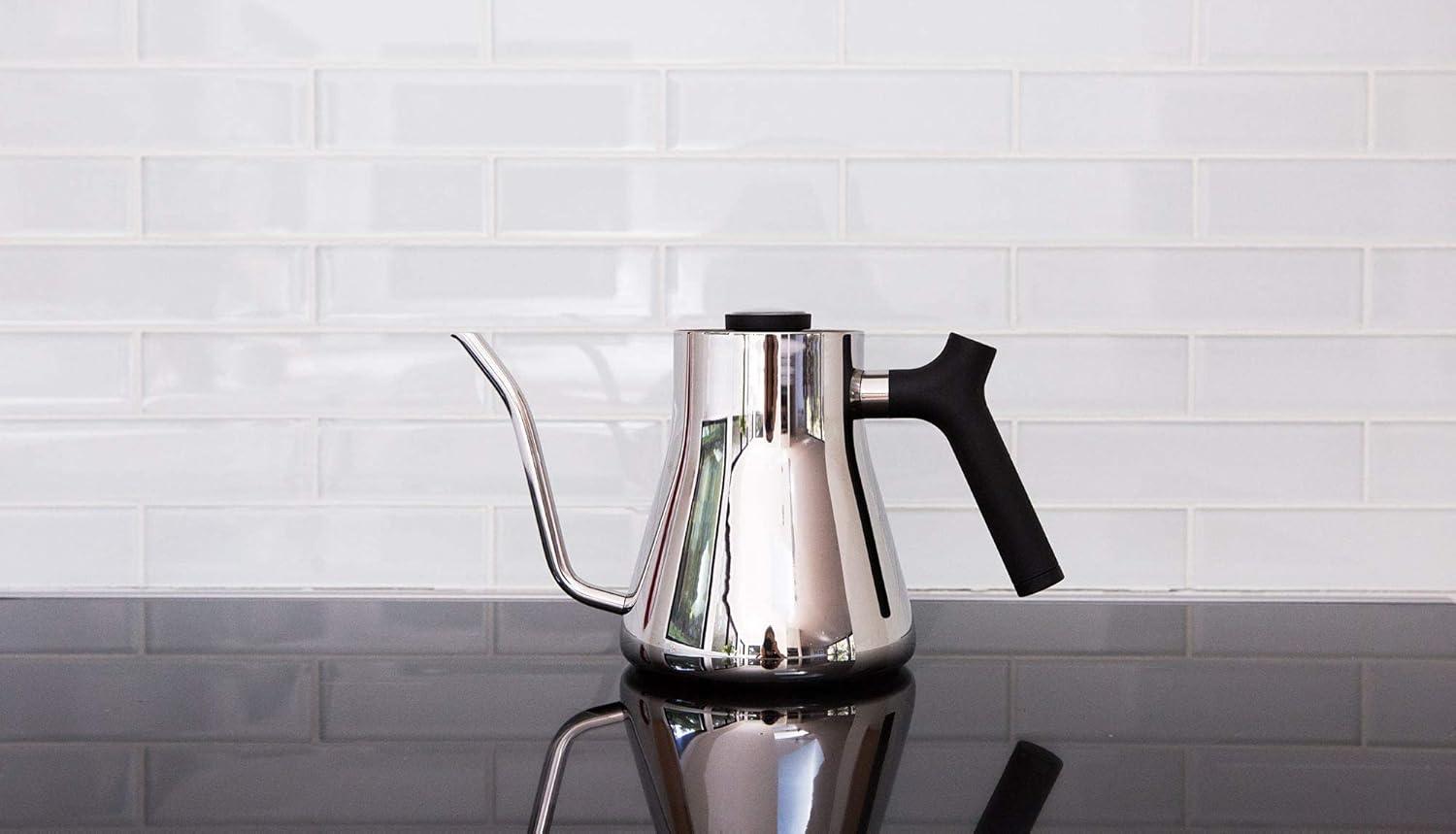 imageFellow Stagg Pouring Kettle for Coffee and Tea for Stovetop Use Gooseneck Teapot with Precise Spout and Builtin Thermometer Matte Black 1 LitreGlossy