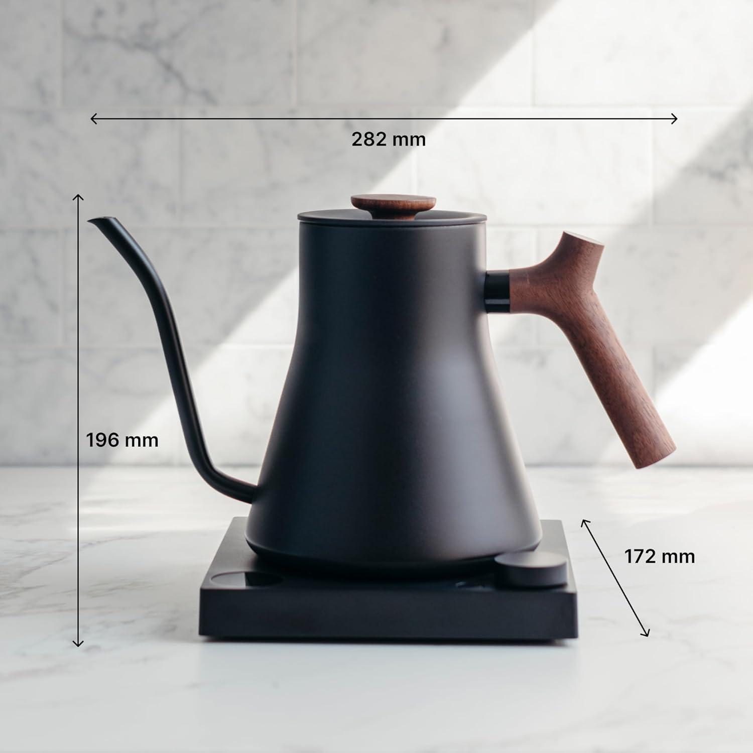 imageFellow Stagg EKG Pro Electric Kettle with Gooseneck Spout Pourover for Coffee and Tea EU Matte BlackMatte Black With Walnut Handle
