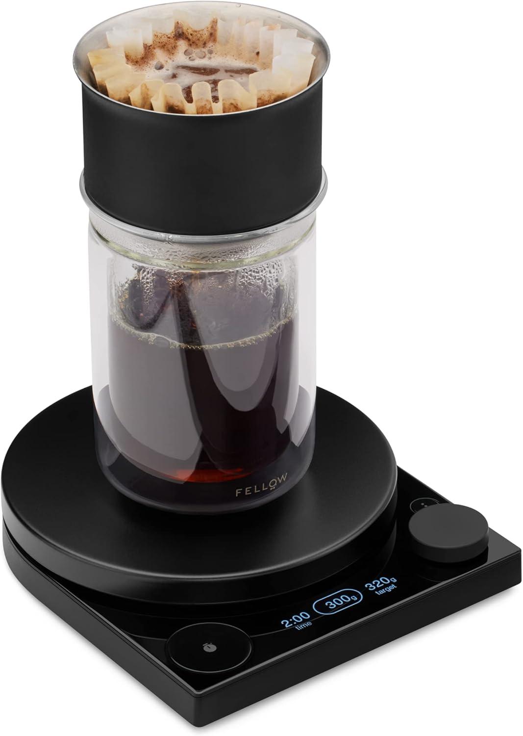 imageFellow Tally Pro Studio Digital Coffee Scale Precision Scale with Glass Top Measures in g oz lb and mm Matte Black