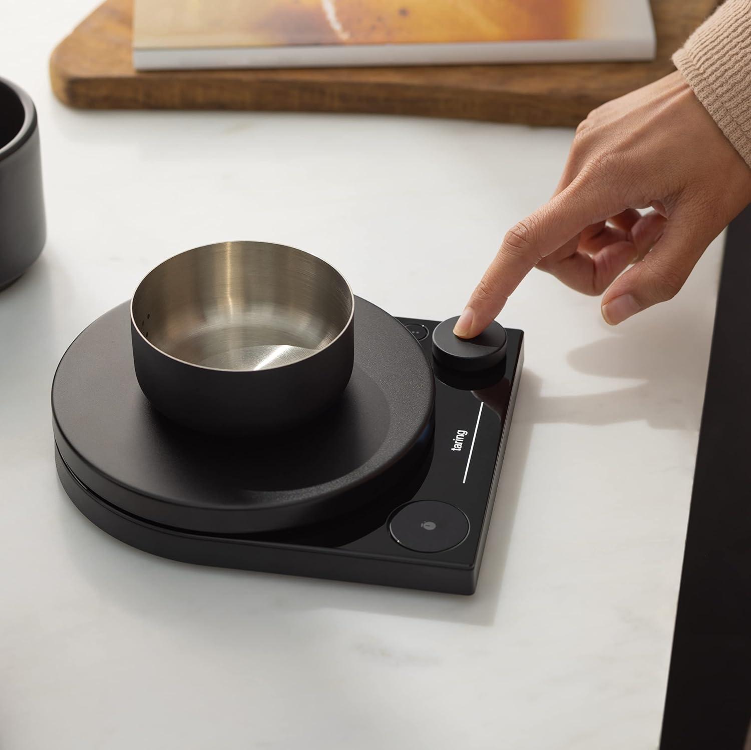 imageFellow Tally Pro Studio Digital Coffee Scale Precision Scale with Glass Top Measures in g oz lb and mm Matte Black