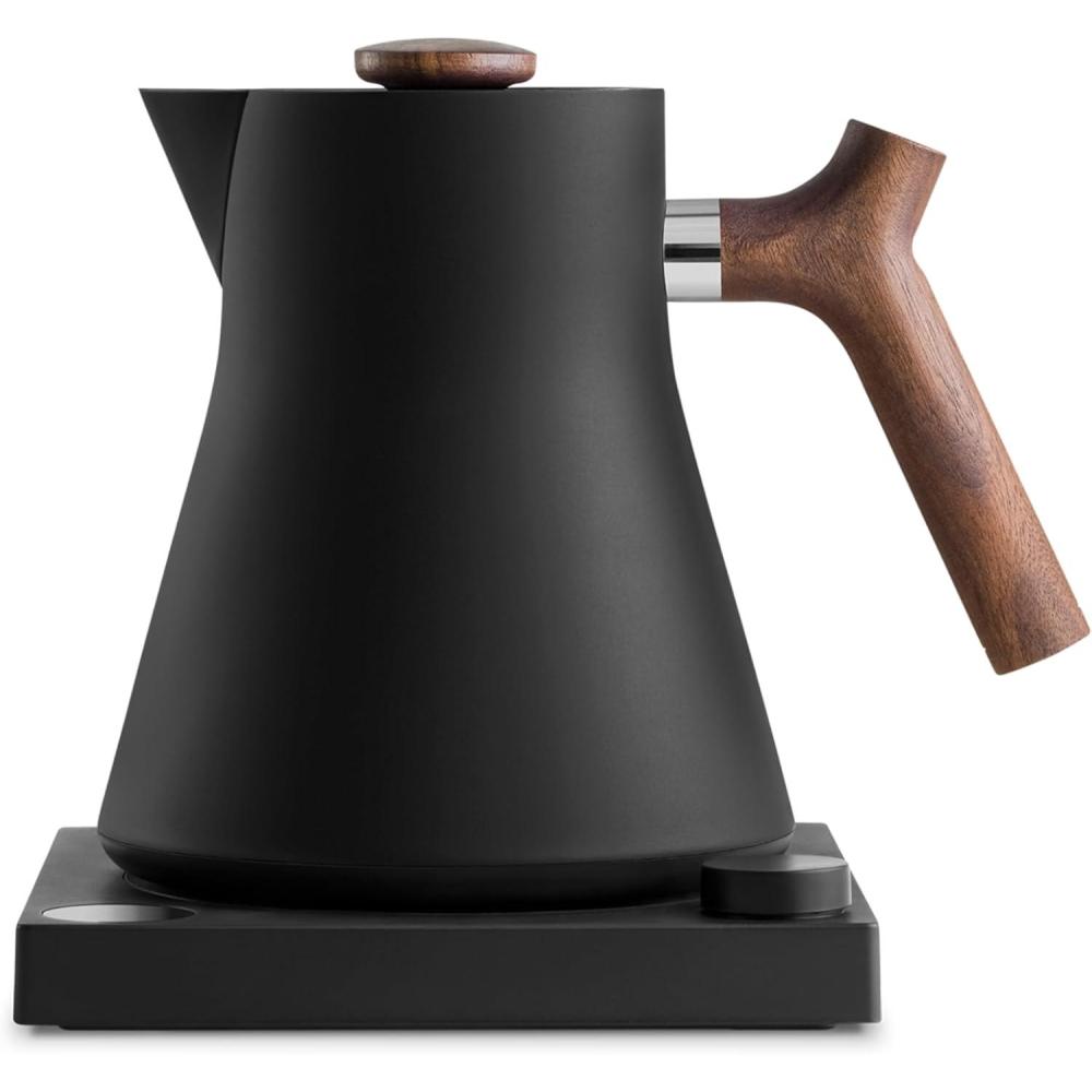 imageFELLOW Corvo ECG Electric kettle 0 9 L Black 1200 WMatt Black With Maple Handle