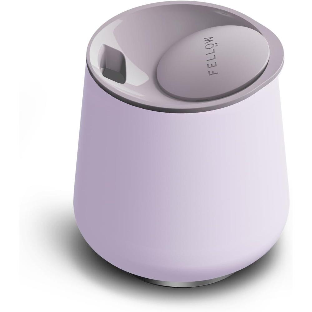 imageFellow Bicchiere da vino Ruby da 12 oz  Bicchiere da vino e cocktail isolato in acciaio inossidabile con interno in ceramica e coperchio girevole in ciottoli Nero opacoPeri Twinkle