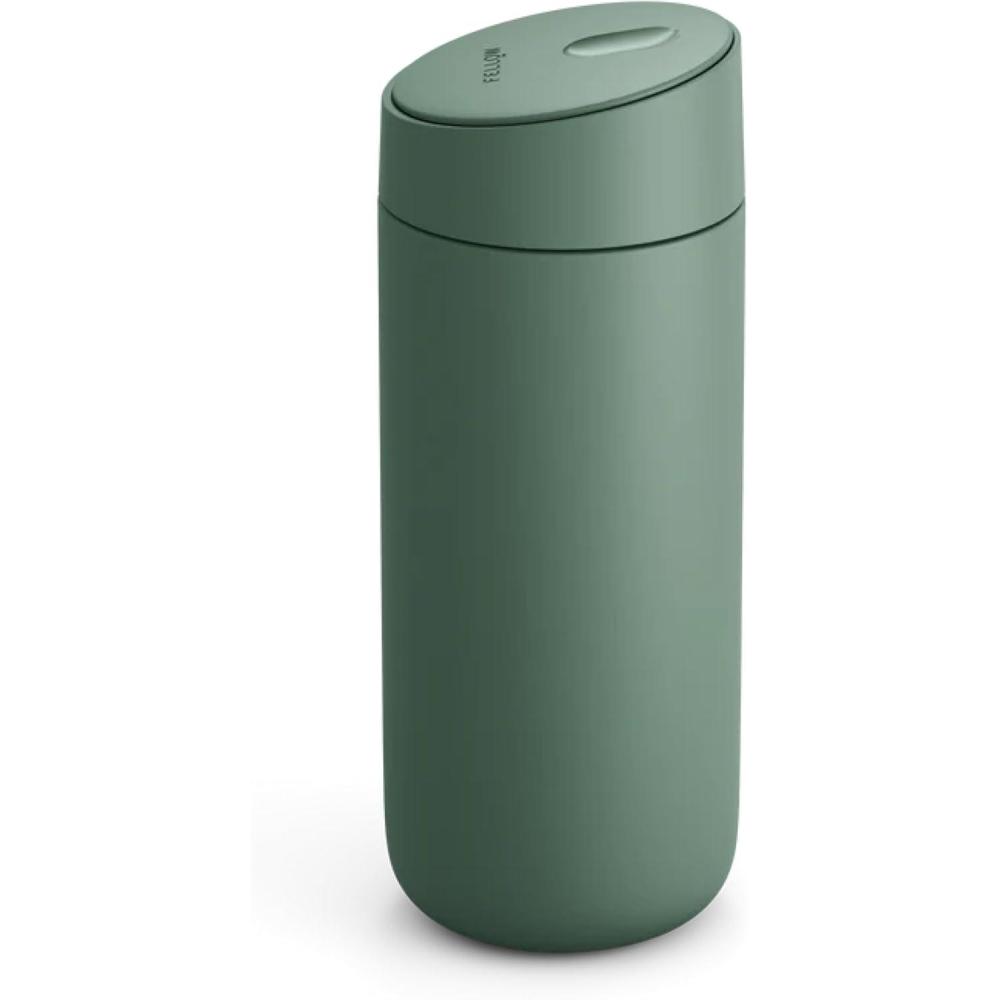 imageFellow Carter Move Travel Coffee Mug with Sliding Lock Lid 16 oz LeakProof Coffee Tumbler with Vacuum Insulated Ceramic ampamp Stainless Steel Interior Matte BlackSmoky Green