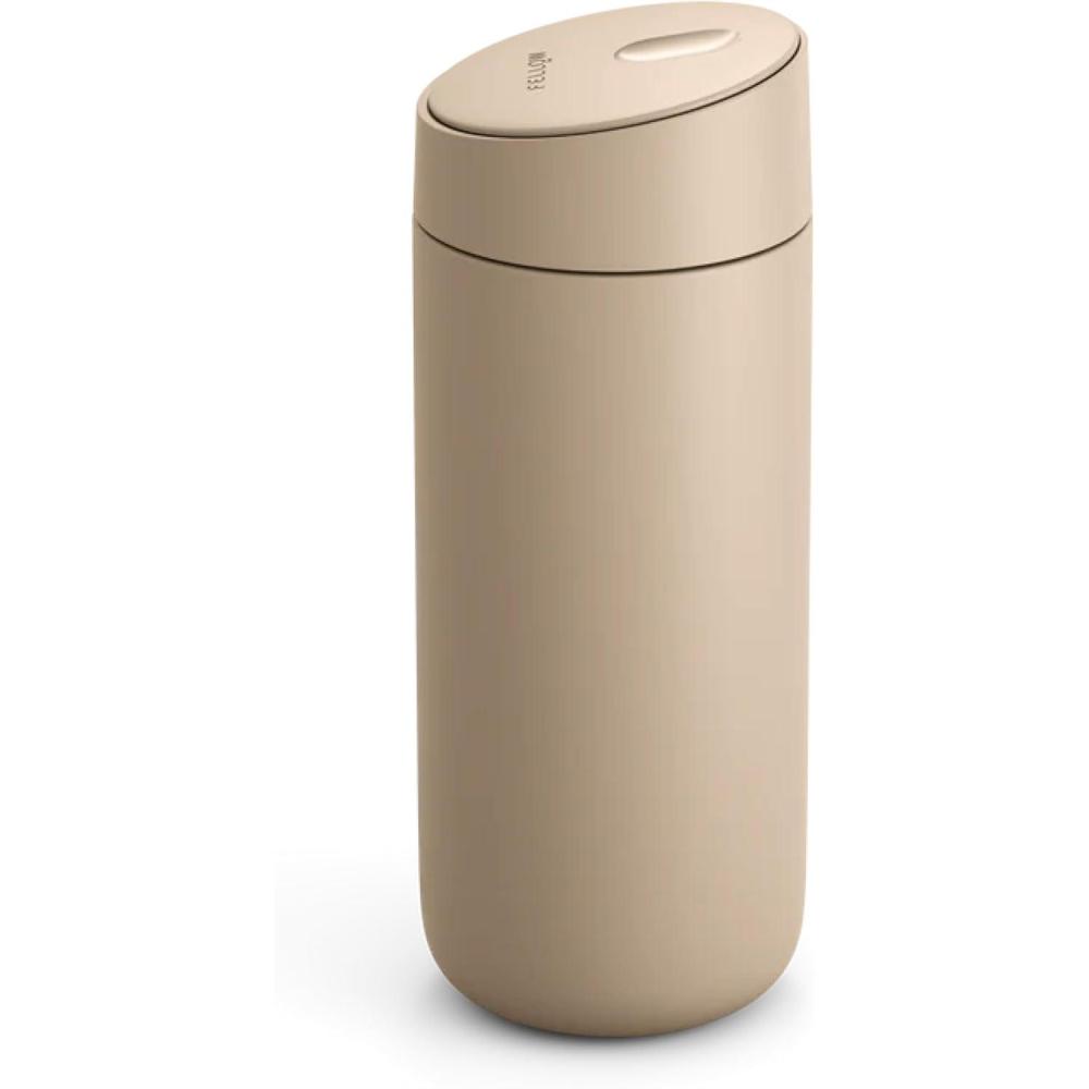 imageFellow Carter Move Travel Coffee Mug with Sliding Lock Lid 16 oz LeakProof Coffee Tumbler with Vacuum Insulated Ceramic ampamp Stainless Steel Interior Matte BlackSand Dune