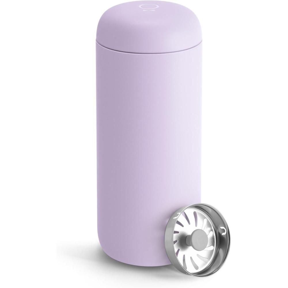 imageFellow Carter Move Travel Mug 16 oz Stainless Steel Insulated Coffee and Tea Tumbler with Ceramic Interior and Splash Guard Matte Grey 16 ozLavender Purple