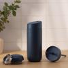 Fellow 3 in 1 Travel Mug with Slide Closure, Move & Cold Lids with Straw – Takeaway Coffee Mug – Ceramic and Stainless Steel Vacuum Insulated Interior – Coffee Cups(Stone Blue)