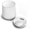 Fellow Bicchiere da vino Ruby da 12 oz – Bicchiere da vino e cocktail isolato in acciaio inossidabile con interno in ceramica e coperchio girevole in ciottoli (Nero opaco)(Blanc Mat)