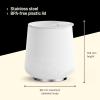 Fellow Bicchiere da vino Ruby da 12 oz – Bicchiere da vino e cocktail isolato in acciaio inossidabile con interno in ceramica e coperchio girevole in ciottoli (Nero opaco)(Blanc Mat)