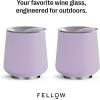 Fellow Bicchiere da vino Ruby da 12 oz – Bicchiere da vino e cocktail isolato in acciaio inossidabile con interno in ceramica e coperchio girevole in ciottoli (Nero opaco)(Peri Twinkle – Paquet de 2)