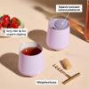 Fellow Bicchiere da vino Ruby da 12 oz – Bicchiere da vino e cocktail isolato in acciaio inossidabile con interno in ceramica e coperchio girevole in ciottoli (Nero opaco)(Peri Twinkle – Paquet de 2)