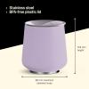 Fellow Bicchiere da vino Ruby da 12 oz – Bicchiere da vino e cocktail isolato in acciaio inossidabile con interno in ceramica e coperchio girevole in ciottoli (Nero opaco)(Peri Twinkle)
