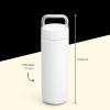 Fellow Carter Carry 20 oz Vacuum Insulated Tumbler for Water, Tea, Coffee, Smoothies and More – Stainless Steel – Keeps Heat for 12 Hours & Stays Cold for 24 Hours – Close(Matte White)