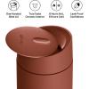 Fellow Carter Move Travel Coffee Mug with Sliding Lock Lid, 16 oz Leak-Proof Coffee Tumbler with Vacuum Insulated Ceramic & Stainless Steel Interior (Matte Black)(Siena)