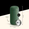 Fellow Carter Move Travel Mug – Insulated Stainless Steel Coffee and Tea Tumbler with Ceramic Interior and Splash Protection, Matte Grey, 12 oz Mug(Cargo Green)