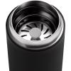 Fellow Carter Move Travel Mug – Insulated Stainless Steel Coffee and Tea Tumbler with Ceramic Interior and Splash Protection, Matte Grey, 12 oz Mug(Matte Black)