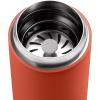 Fellow Carter Move Travel Mug – Insulated Stainless Steel Coffee and Tea Tumbler with Ceramic Interior and Splash Protection, Matte Grey, 12 oz Mug(Ribbed Red)