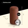 Fellow Carter Move Travel Mug – Insulated Stainless Steel Coffee and Tea Tumbler with Ceramic Interior and Splash Protection, Matte Grey, 12 oz Mug(Sienna)