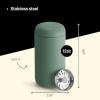 Fellow Carter Move Travel Mug – Insulated Stainless Steel Coffee and Tea Tumbler with Ceramic Interior and Splash Protection, Matte Grey, 12 oz Mug(Smoky Green)