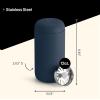Fellow Carter Move Travel Mug – Insulated Stainless Steel Coffee and Tea Tumbler with Ceramic Interior and Splash Protection, Matte Grey, 12 oz Mug(Stone Blue)