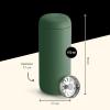Fellow Carter Move Travel Mug, 16 oz Stainless Steel Insulated Coffee and Tea Tumbler with Ceramic Interior and Splash Guard, Matte Grey, 16 oz(Cargo Green)