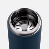 Fellow Carter Move Travel Mug, 16 oz Stainless Steel Insulated Coffee and Tea Tumbler with Ceramic Interior and Splash Guard, Matte Grey, 16 oz(Stone Blue)