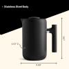 Fellow Clara French Press Coffee Maker – Portable Stainless Steel Coffee Maker, Insulated Manual Infuser – Matte Black with Walnut, 24 oz Jug(Matte Black)