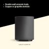 Fellow Monty | Latte Art Mugs | Double Wall Ceramic Latte Mug | Matte Black with Graphite Base | 11 Oz(Matte Black)