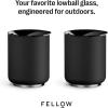 Fellow Rocky Lowball Cocktail Tumbler 10oz Stainless Steel Vacuum Insulated Tumbler with Ceramic Interior and Pebble Swivel Lid – Set of 2 – Matte Black(Matte Black – 2 Pack)