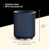 Fellow Rocky Lowball Cocktail Tumbler 10oz Stainless Steel Vacuum Insulated Tumbler with Ceramic Interior and Pebble Swivel Lid – Set of 2 – Matte Black(Stone Blue)