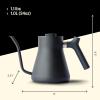 Fellow Stagg | Pouring Kettle for Coffee and Tea for Stovetop Use | Gooseneck Teapot with Precise Spout and Built-in Thermometer | Matte Black | 1 Litre(Matte Black)
