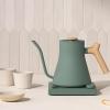 Fellow Stagg EKG Pro, Electric Kettle with Gooseneck Spout – Pour-over for Coffee and Tea – EU Matte Black(Smoky Green With Maple Handle)