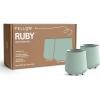 Fellow Bicchiere da vino Ruby da 12 oz – Bicchiere da vino e cocktail isolato in acciaio inossidabile con interno in ceramica e coperchio girevole in ciottoli (Nero opaco)(Mint Chip)