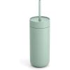 Fellow Carter Cold Travel 16 oz Iced Coffee Mug – Insulated Stainless Steel Iced Coffee Tumbler with Spill-resistant Lid and Straw – Matte Grey(Mint Chips)