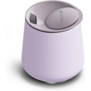 Fellow Bicchiere da vino Ruby da 12 oz – Bicchiere da vino e cocktail isolato in acciaio inossidabile con interno in ceramica e coperchio girevole in ciottoli (Nero opaco)(Peri Twinkle)