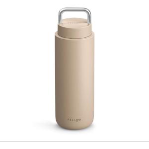 Fellow Carter Carry 32 oz Stainless Steel Vacuum Insulated Travel Tumbler – Leak Proof Seal – Stainless Steel Handle – Slim Width – Matte White(Dune de Sable)