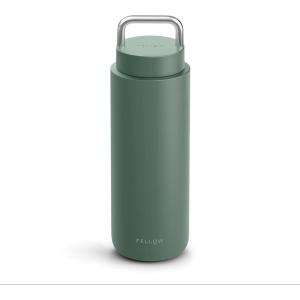 Fellow Carter Carry 32 oz Stainless Steel Vacuum Insulated Travel Tumbler – Leak Proof Seal – Stainless Steel Handle – Slim Width – Matte White(Vert Fumée)