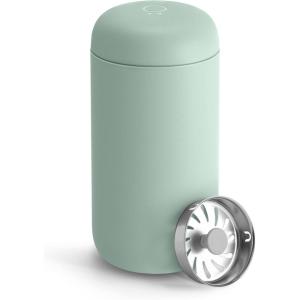 Fellow Carter Move Travel Mug – Insulated Stainless Steel Coffee and Tea Tumbler with Ceramic Interior and Splash Protection, Matte Grey, 12 oz Mug(Mint Green)