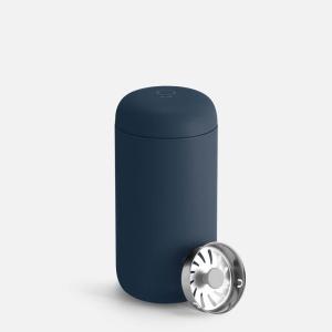 Fellow Carter Move Travel Mug – Insulated Stainless Steel Coffee and Tea Tumbler with Ceramic Interior and Splash Protection, Matte Grey, 12 oz Mug(Stone Blue)