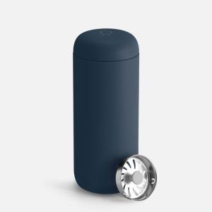 Fellow Carter Move Travel Mug, 16 oz Stainless Steel Insulated Coffee and Tea Tumbler with Ceramic Interior and Splash Guard, Matte Grey, 16 oz(Stone Blue)